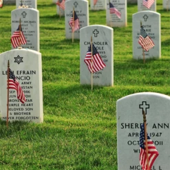 Official 12 Inch X 18 Inch US Grave Flag On 30 Inch Stick