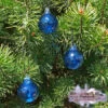 Set Of 3 Cobalt Blue Glass Balls