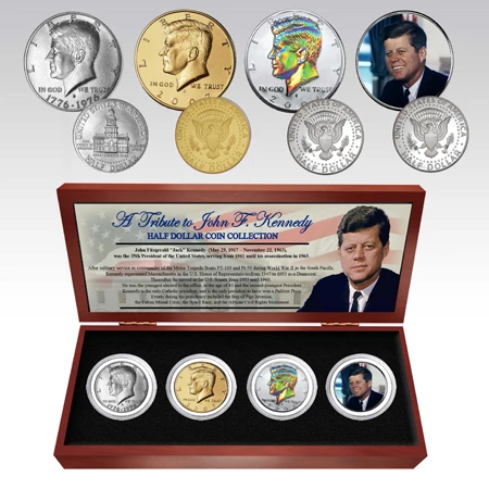 JFK Four Half-Dollar Commemorative Coin Set 1 JFK Four Half-Dollar Commemorative Coin Set