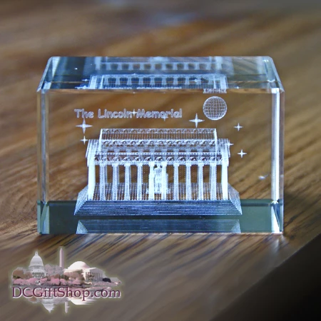 Lincoln Memorial 3D Glass Paperweight 1 Lincoln Memorial 3D Glass Paperweight