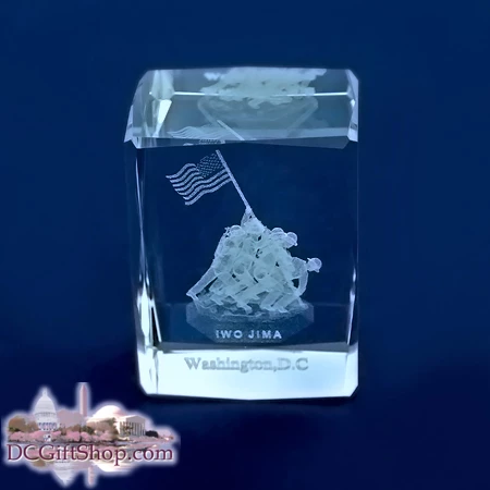 Marine Corps War Memorial Glass Paperweight 1 Marine Corps War Memorial Glass Paperweight
