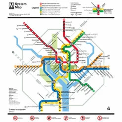 Washington DC Metro System Map Poster