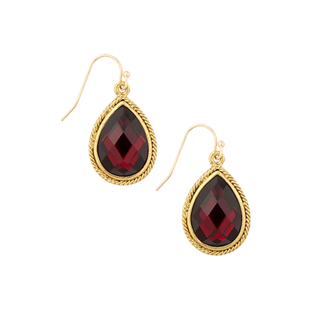 Red Room Siam Faceted Teardrop Earrings 1 Red Room Siam Faceted Teardrop Earrings