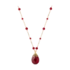 Red Siam Faceted Briolette Pendant Necklace