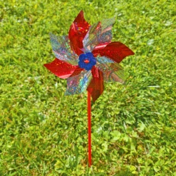 Red White And Blue Sparkle Pinwheel