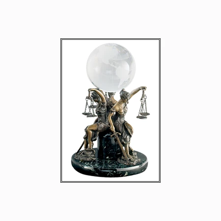 Seated Lady Justice Trio With Globe Statue 1 Seated Lady Justice Trio With Globe Statue